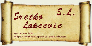 Sretko Lapčević vizit kartica